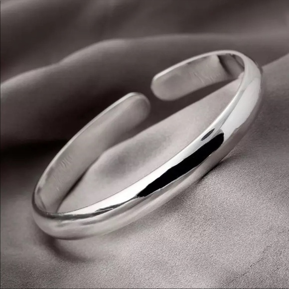 💎NEW 925 Sterling Silver Simple Cuff Bracelet - Picture 1 of 7